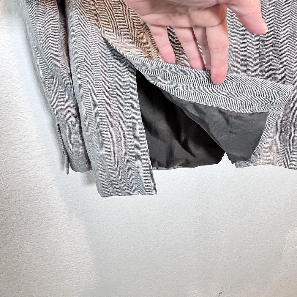 Rodd & Gunn Sport Coat Mens 3XL Gray Linen Herringbone Two Button Jacket - Picture 7 of 13